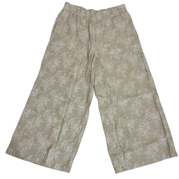 Anthropologie The Somerset Jacquard Pull-On Wide Leg Pants XL Tall NWT Neutral - Picture 8 of 13